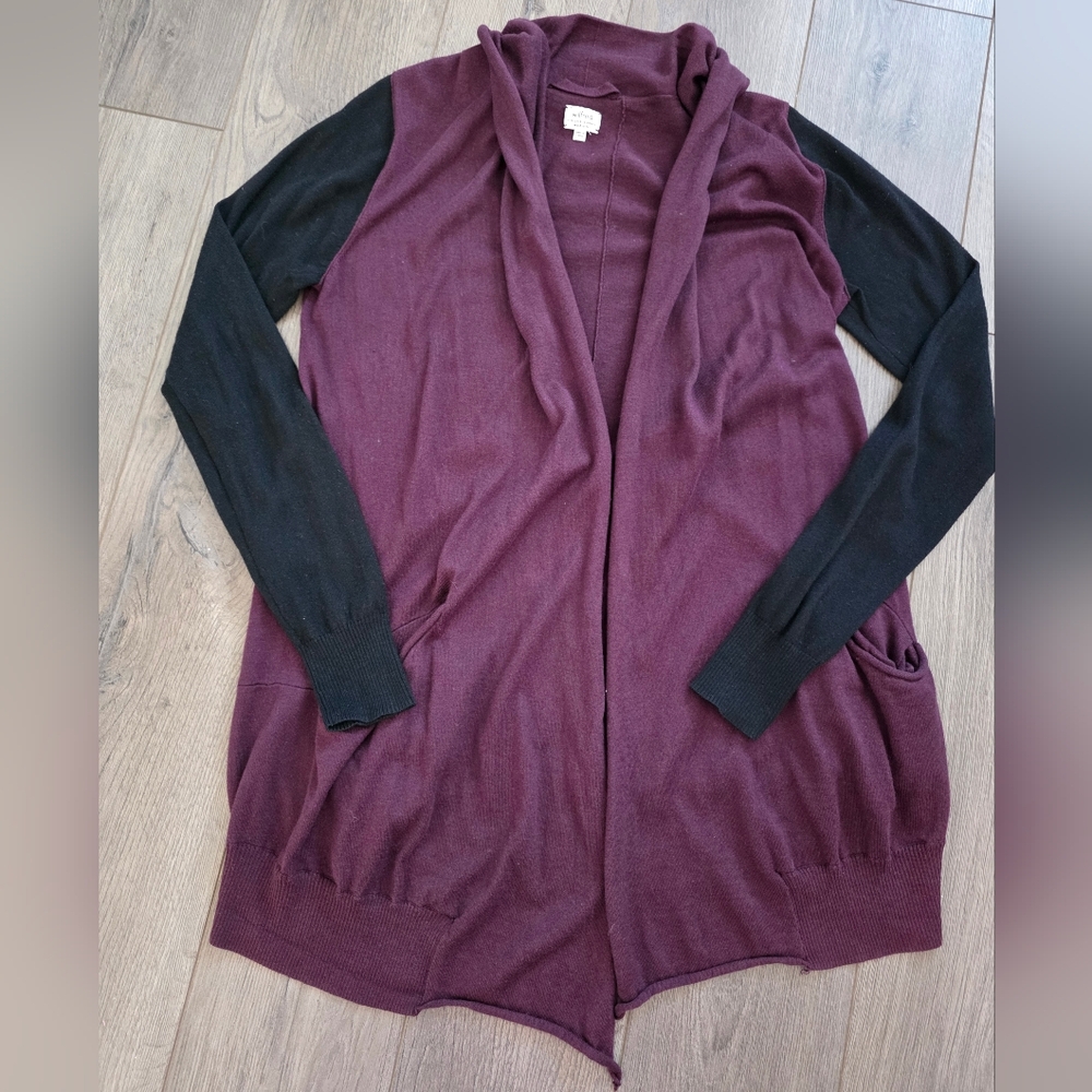 Aritzia - Wilfred - Silk/Cashmere Sweater - Burgandy/Black - Size Medium